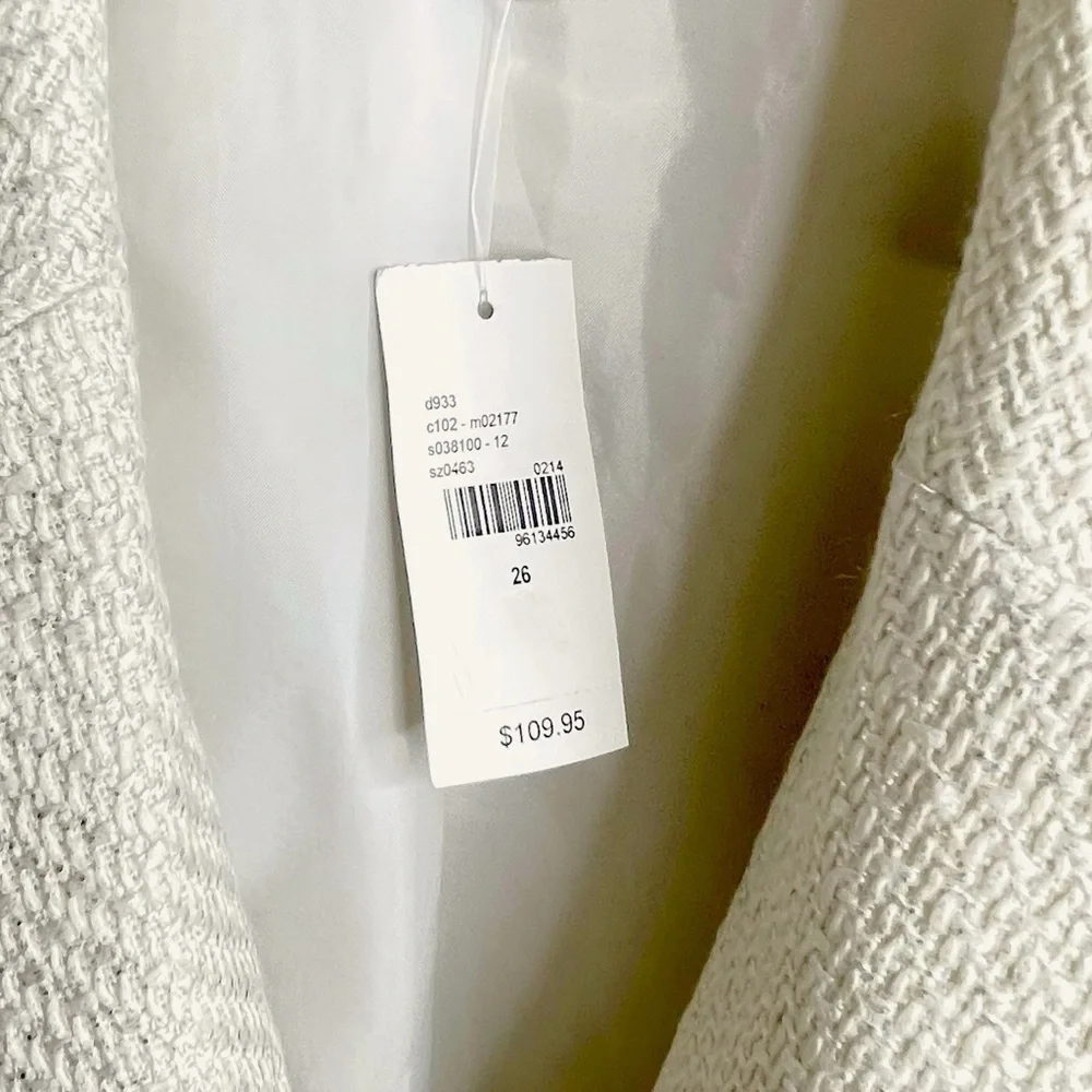 Lane Bryant Cream Tweed Moto Jacket Size 26 NWT - Picture 9 of 11